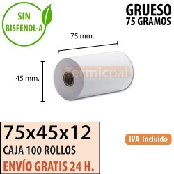 Papel térmico 75X45X12 Espessura ao melhor preço Entrega Urgente grátis